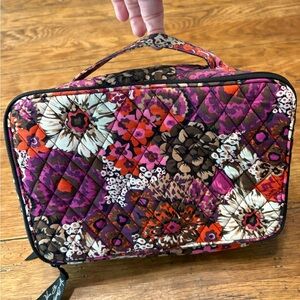 Retired Vera Bradley Rosewood Large Blush & Brush Quilted Cosmetic Case Vacation